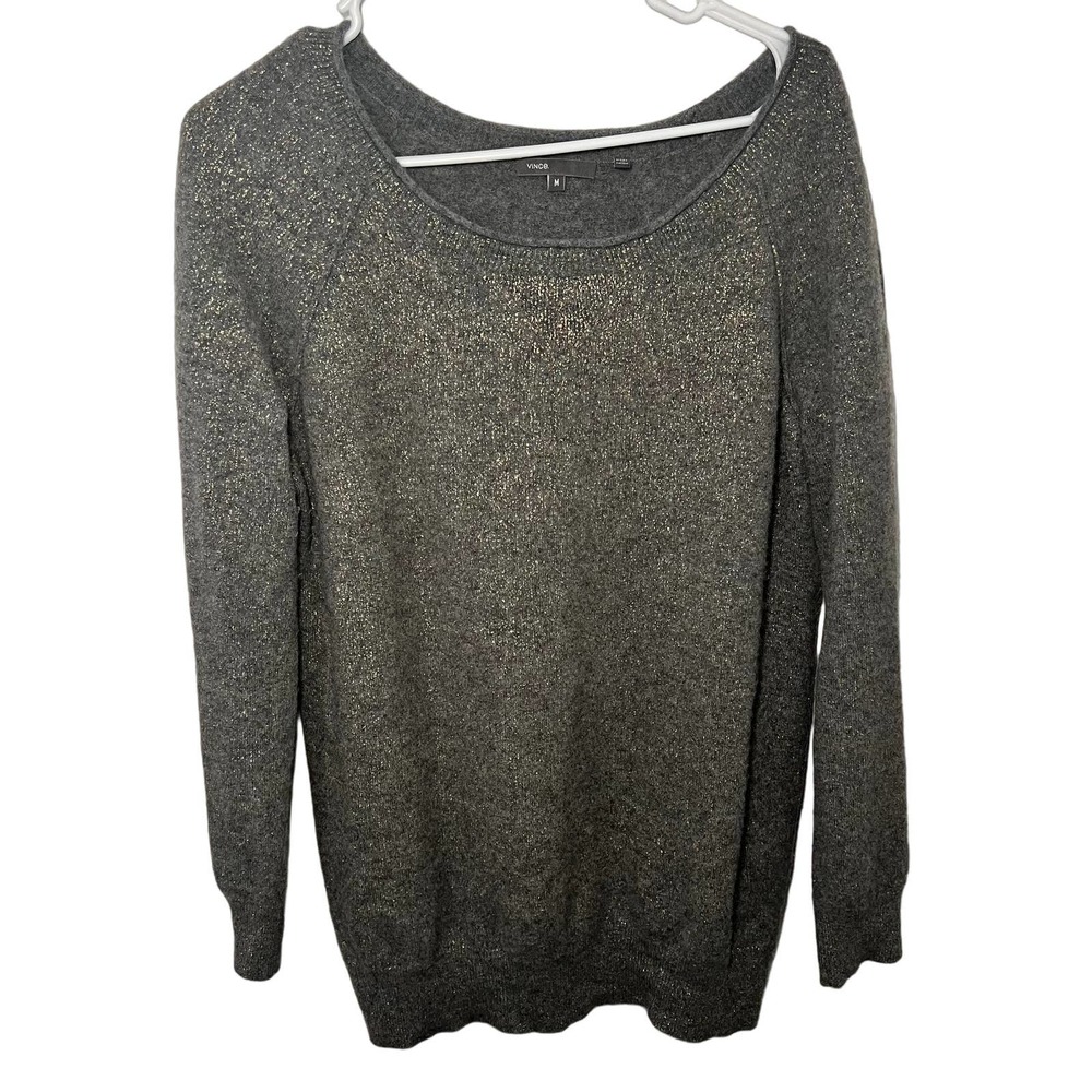 Women's Vince Cashmere Sweater Gold Flaked Size M